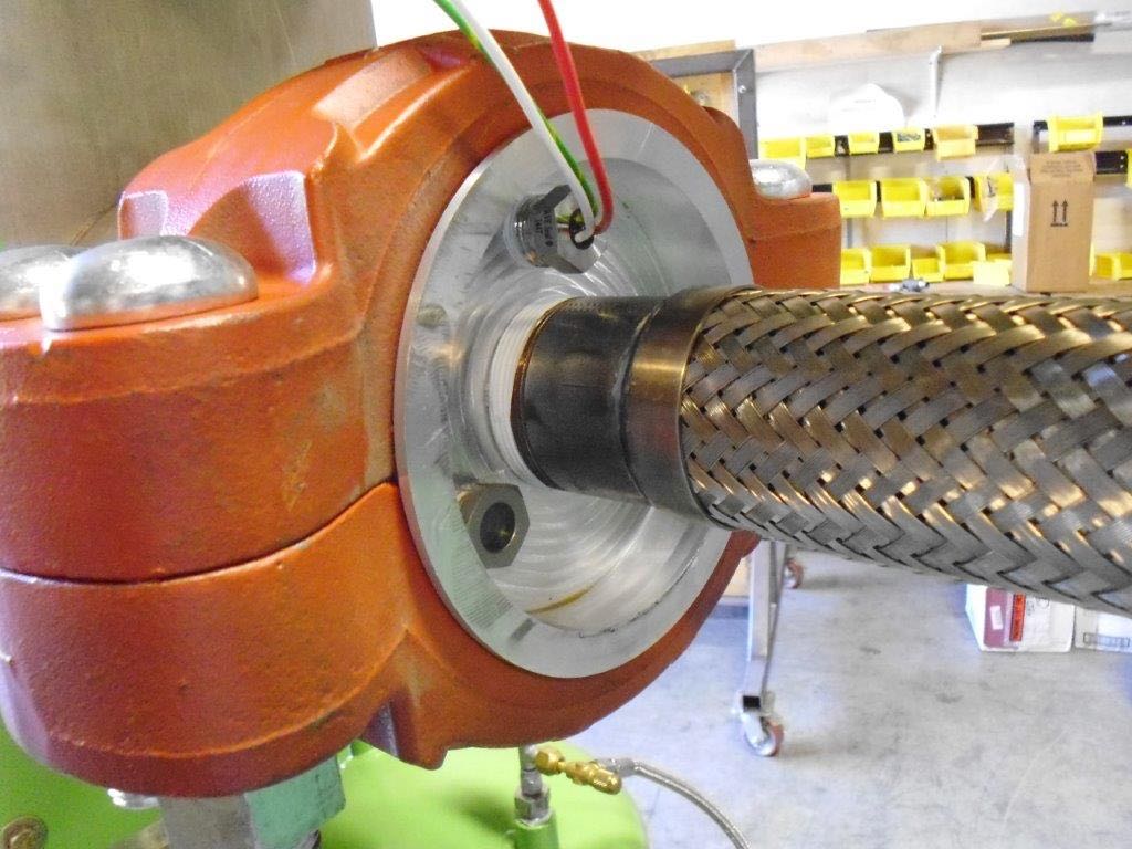 Infinity Turbine axial turbine installed in a IT10 system feed through wild ac leads