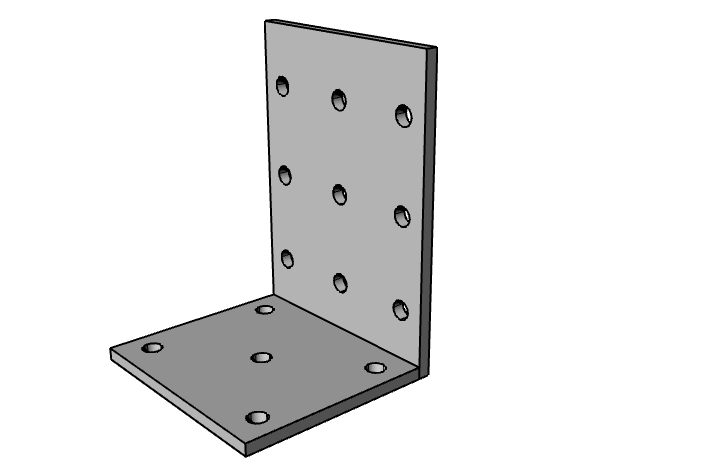 Caster Bracket with pre drilled bores for 3/8 inch fasteners to attached casters to a structure
