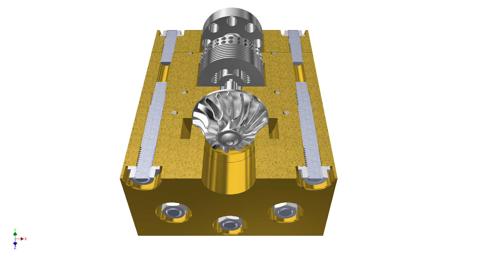 IT Micro Turbine with Integral Liquid Pump Housing Assembly