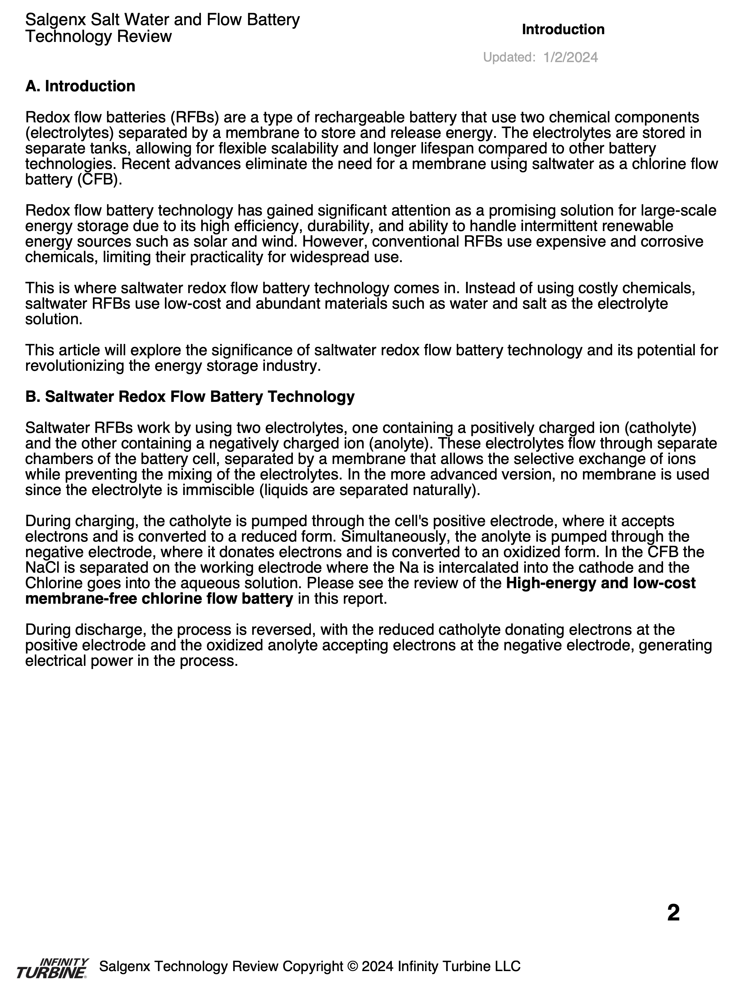 Sample page from technology report